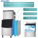 EQCHEN 350 lb Ice Maker Commercial Ice Machine with 230 lb Ice Bin