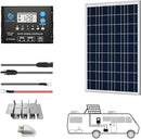 ACOPOWER 100W 12V Poly Solar RV Kits, 20A PWM Charge Controller
