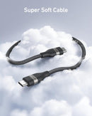 Cable Anker USB-C a USB-C (0,9 m / 1,8 m, 240 W, trenzado reciclado)
