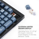 Keychron V6 Max Swappable RGB Backlight Brown Switch Keyboard - Black - Knob Version