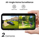 AOSU Solar Security Cameras Wireless Outdoor, 2K QHD Home Security System, 4 Camera Kit with 166° Ultra-Wide View, Forever Power, Spotlight Camera, 32G Local Storage, No Monthly Fees