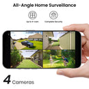 AOSU Solar Security Cameras Wireless Outdoor, 2K QHD Home Security System, 2 Camera Kit with 166° Ultra-Wide View, Forever Power, Spotlight Camera, 32G Local Storage, No Monthly Fees