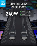 Cable Anker USB-C a USB-C (0,9 m / 1,8 m, 240 W, trenzado reciclado)