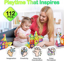 Contixo ST4 Kids Magnet Toys Magnetic Tiles 112 PCS 3D Building Blocks