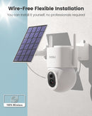 AOSU Security Cameras Wireless Outdoor - 3K/5MP Solar Powered 400-Lumen Floodlight Camera, 360° Pan/Tilt Surveillance, Night Vision, 2.4G WiFi Camera, Auto Tracking, AI Human/Vehicle/Pet Detection