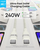 Cable Anker USB-C a USB-C (0,9 m / 1,8 m, 240 W, trenzado reciclado)