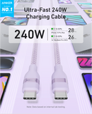 Cable Anker USB-C a USB-C (0,9 m / 1,8 m, 240 W, trenzado reciclado)