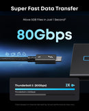 Cable Anker Prime Thunderbolt 5 (0,9 m/0,5 m, 80 Gbps, 240 W)