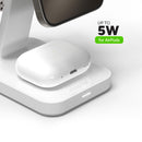 Base de carga inalámbrica universal 3 en 1 de Mophie con Qi2 en color blanco