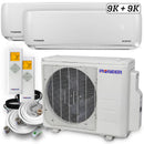 Dual 18000 BTU 1.5-Ton 21 SEER2 Multi (2) Zone Wall Mount Air Conditioner Heat Pump 230-Volt