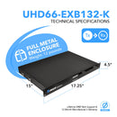 4K 6x4 HDMI HDBaseT Matrix Over CAT6/7 up to 132 Feet, 18Gbps Bandwidth with HDR, IR Control (UHD66-EXB132-K)