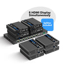 Extensor HDMI 4K 1x8 sobre CAT6/7 individual hasta 70 m - Tecnología ipcolor, ancho de banda de 18 Gbps, IR bidireccional, control RS-232 y EDID avanzado (UHD18-IPC230-K) 