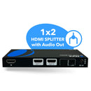 1x2 HDMI Splitter W/ Audio Out: 1-in 2-out, UltraHD 8K, EDID (BK-102A)