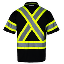 Polo de seguridad reflectante bicolor de alta visibilidad con espalda en X
