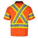 Polo de seguridad reflectante bicolor de alta visibilidad con espalda en X
