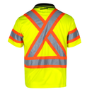 Polo de seguridad reflectante bicolor de alta visibilidad con espalda en X