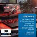 Conmutador HDMI 8K 2 en 1 con HDR10+ y Dolby Vision (BK-21)