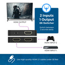 Conmutador HDMI 8K 2 en 1 con HDR10+ y Dolby Vision (BK-21)