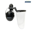 Kit de casco tipo gorra con orejeras montables y protector facial de alta transparencia