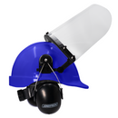 Kit de casco tipo gorra con orejeras montables y protector facial de alta transparencia