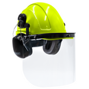 Kit de casco tipo gorra con orejeras montables y protector facial de alta transparencia