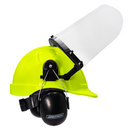 Kit de casco tipo gorra con orejeras montables y protector facial de alta transparencia