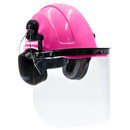 Kit de casco tipo gorra con orejeras montables y protector facial de alta transparencia