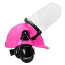 Kit de casco tipo gorra con orejeras montables y protector facial de alta transparencia