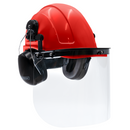 Kit de casco tipo gorra con orejeras montables y protector facial de alta transparencia