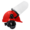 Kit de casco tipo gorra con orejeras montables y protector facial de alta transparencia