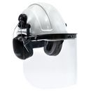 Kit de casco tipo gorra con orejeras montables y protector facial de alta transparencia