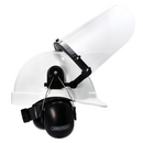 Kit de casco tipo gorra con orejeras montables y protector facial de alta transparencia