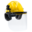 Kit de casco tipo gorra con orejeras montables y protector facial de alta transparencia
