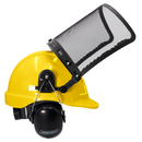 Kit de casco de seguridad estilo gorra con protector facial de malla de hierro y orejeras