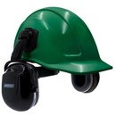 Kit de Casco de Seguridad Ranurado Tipo Gorra con Orejeras Negras Montables