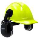 Kit de Casco de Seguridad Ranurado Tipo Gorra con Orejeras Negras Montables