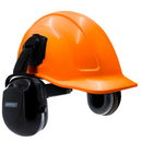 Kit de Casco de Seguridad Ranurado Tipo Gorra con Orejeras Negras Montables