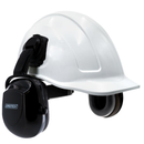 Kit de Casco de Seguridad Ranurado Tipo Gorra con Orejeras Negras Montables
