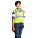 Chaleco de seguridad de malla de alta visibilidad para niños con tiras reflectantes de 5 cm