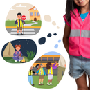 Chaleco de seguridad de malla de alta visibilidad para niños con tiras reflectantes de 5 cm