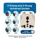 India, Nepal Travel Adapter - 2 in 1 - Type D - Compact Design (DB-10)