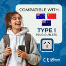 Adaptador de viaje para Australia y China - 2 en 1 - Tipo I - Diseño compacto (DB-16)