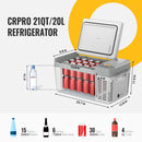 Frigorífico-congelador portátil para automóvil de 12 V y 21 cuartos de galón CRPRO20 de BougeRV, color blanco