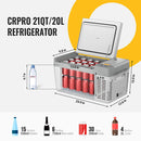 Frigorífico-congelador portátil para automóvil de 12 V y 21 cuartos de galón CRPRO20 de BougeRV, color blanco