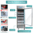EQCHEN 27 Inch 1 Glass Door Commercial Refrigerator