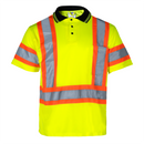 Polo de seguridad reflectante bicolor de alta visibilidad con espalda en X