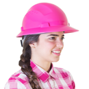 Full Brim Safety Hard Hat with 4 Point Suspension - PinkFit Collection