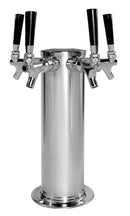 Torre de columna de 4" de cuatro grifos, lista para glicol - Contacto total SS304