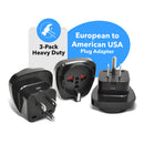 Adaptador de enchufe con conexión a tierra OREI GP-95 Schuko de Europa a EE. UU. (paquete de 3) 