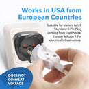 Adaptador de enchufe con conexión a tierra OREI GP-95 Schuko de Europa a EE. UU. (paquete de 3) 